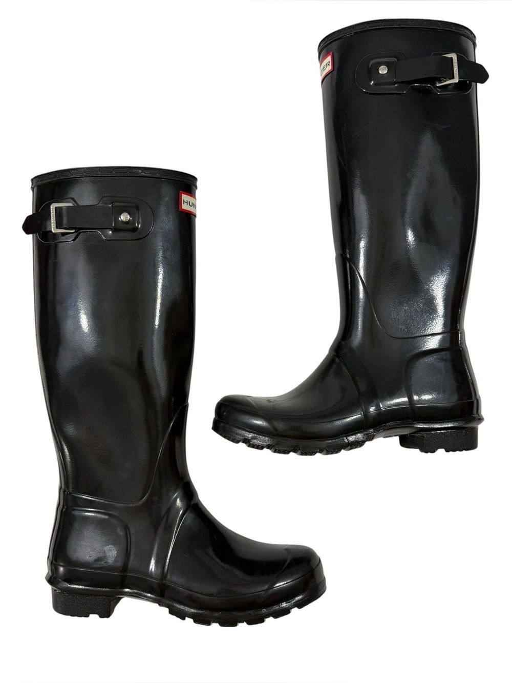 Hunter Original Tall Gloss Black Rain Boots Womens US 7/UK5 - Picture 7 of 15